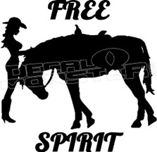 Hot Girl and Horse Western Decal Sticker