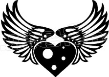 Tribal Heart Wings 11 Decal Sticker