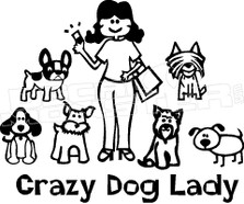 Crazy Dog Lady 1 Decal Sticker