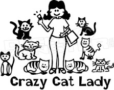Crazy Cat Lady 1 Decal Sticker