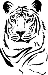 Tiger Silhouette 1 Decal Sticker
