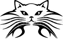 Tribal Cat Silhouette 2 Decal Sticker