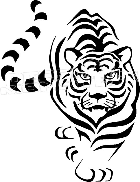 Tiger Silhouette 2 Decal Sticker - DecalMonster.com