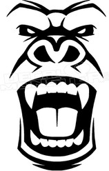 Angry Gorilla Silhouette 1 Decal Sticker