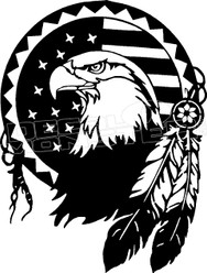 American Eagle Flag Dream-catcher Decal Sticker