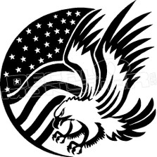 American Eagle Flag 3 Decal Sticker
