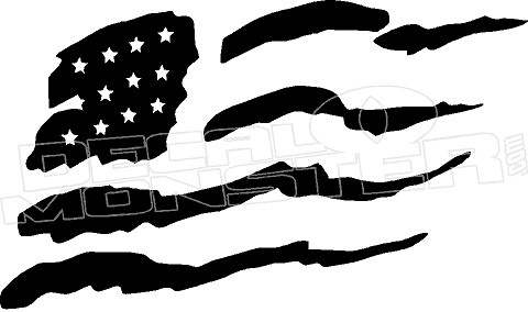 USA Stars & Stripes Claw Shred 1 Decal Sticker - DecalMonster.com