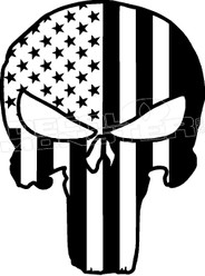 Stars & Stripes American Flag Punisher 2 Decal Sticker
