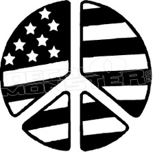 American Flag Stars and Stripes Peace Sign 1 Decal Sticker