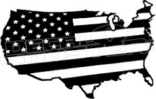 America Stars and Stripes Country Shape 1 Decal Sticker