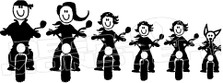 Motorcycle Biker Family 1 Decal Sticker