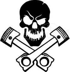 Skull and Pistons Decal Sticker