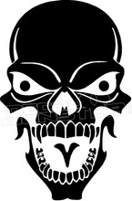 Crazy Skull 1 Decal Sticker - DecalMonster.com