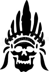 Native Chief Skull 1 Decal Sticker