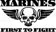 US Marines Flying Skull 2 Decal Sticker