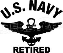 US Navy Retired Decal Sticker
