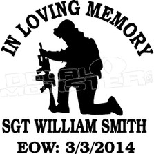 In Loving Memory Army 1 Memorial Decal Sticker