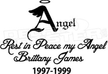 Angel In Loving Memory Of... 3 Memorial Decal Sticker
