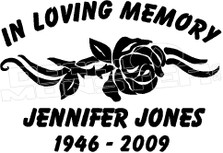 Formal Rose In Loving Memory Of... 1 Memorial decal Sticker