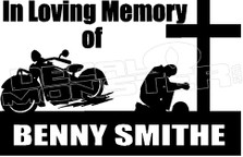 Motorcycle In Loving Memory Of... 2 Memorial decal Sticker