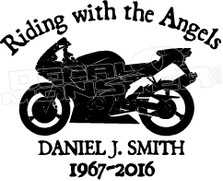 Motorcycle In Loving Memory Of... 4 Memorial decal Sticker