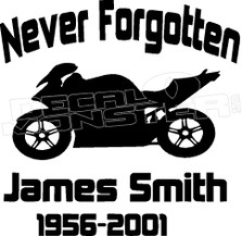 Motorcycle In Loving Memory Of... 5 Memorial decal Sticker