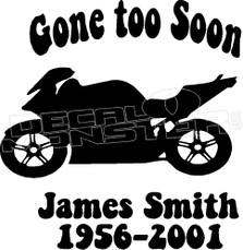 Motorcycle In Loving Memory Of... 6 Memorial decal Sticker 