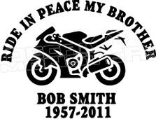 Motorcycle In Loving Memory Of... 7 Memorial decal Sticker