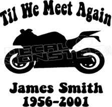 Motorcycle In Loving Memory Of... 9 Memorial decal Sticker