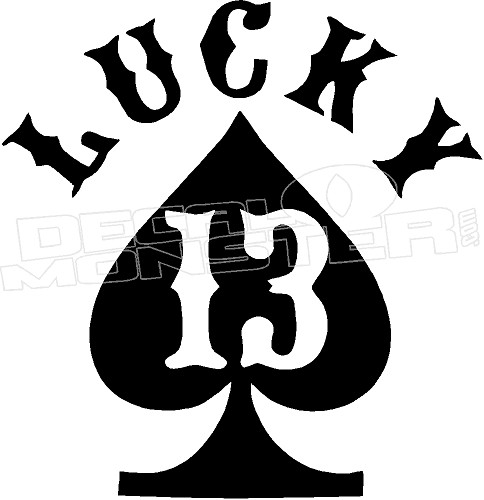Lucky 13 Skull Ace of Spades-Vinyl Decal/Autocollant Scooter mororbike 2413-0519 