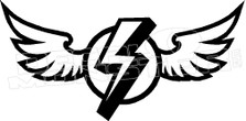 Flying Lightning Wings Decal Sticker