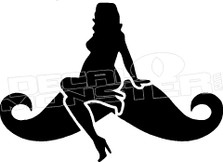 Moustache Rides Girl Decal Sticker