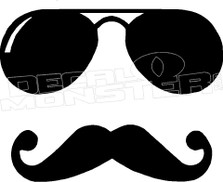 Moustache Sunglasses Silhouette 2 Decal Sticker