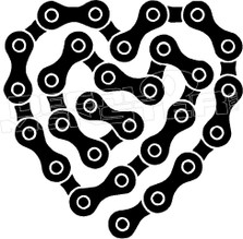 Chain Heart Bike Decal Sticker