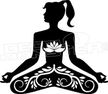 Yoga Girl Meditation Silhouette Decal Sticker