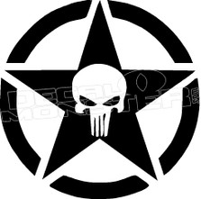 Punisher Army Star 3 Decal Sticker
