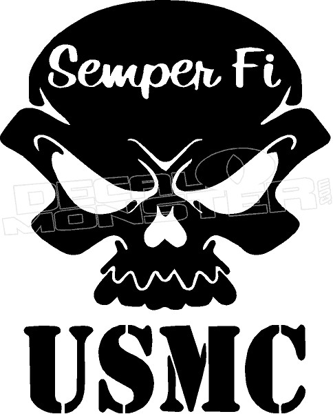 USMC Marines Semper Fi skull VINYL DECAL car window laptop tumbler sticker