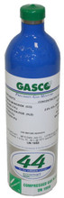 GASCO 44es-LG-252-5. Chlorine Calibration Gas 5 PPM Balance Air in a 44 ecosmart cylinder 