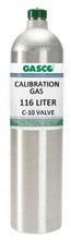 Methane Calibration Gas CH4 2100 PPM Balance Nitrogen in a 116 Liter Aluminum Disposable Cylinder