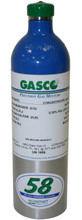 GASCO Oxygen 20.9% Balance Nitrogen Calibration Gas contained in a 58L Liter Factory Refillable Aluminum Cylinder