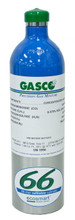 Acetylene Calibration Gas 7500 PPM Balance Nitrogen in a 66 ecosmart Refillable Aluminum Cylinder