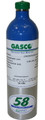 GASCO 303E Mix, Carbon Monoxide 50 PPM, Methane 1.62% = (50% LEL) Propane simulant, Oxygen 18%, Balance N2 in 58 Liter ecosmart Cylinder