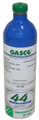 GASCO 323E Mix, CO 50 PPM, Methane 1.25%= (50% LEL) Pentane simulant, Oxygen 18%, in Nitrogen in a 44 Liter ecosmart Cylinder