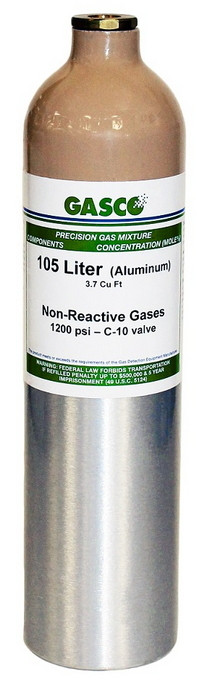 1810 1576 Industrial Scientific Calibration Gas Mixture Equivalent By Gasco 100 Ppm Carbon Monoxide 25 Lel Pentane 19 Oxygen Balance Nitrogen In A 105 Liter Cylinder C 10 Connection