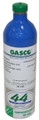 GASCO 468 Reactive Multi Mix, Carbon Monoxide 50 PPM, Pentane 30% LEL, Hydrogen Sulfide 25 PPM, Oxygen 14% Balance Nitrogen in a 44 Liter Cylinder