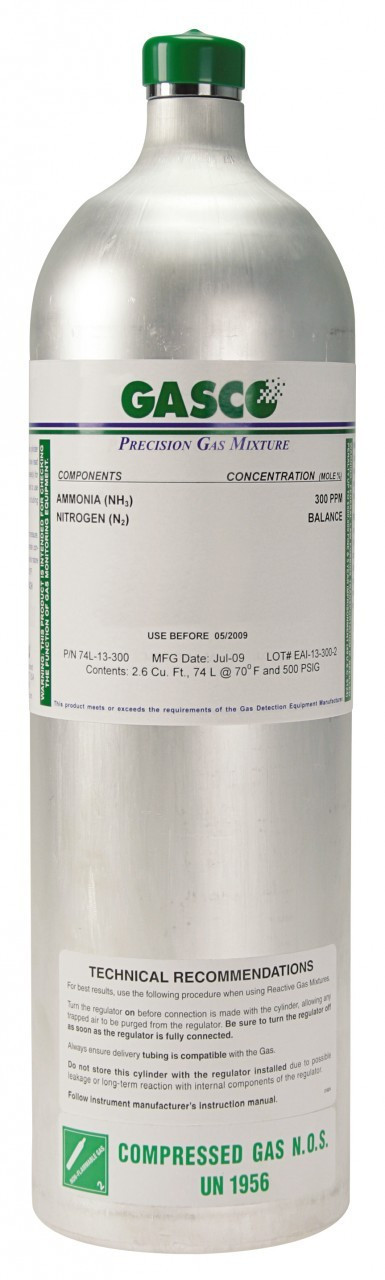 Ethylene Calibration Gas C2H4 160 PPM Balance Nitrogen in a 74