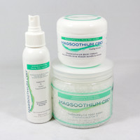 Magsoothium CBD Wellness Set- Therapeutic Foot Soak, Body Cream and Spray.