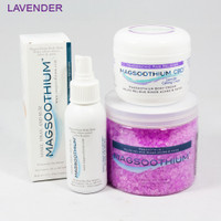 Lavender CBD Calming Set- 4oz CBD Cream, 3oz Spray, 16oz Crystal