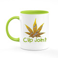 J-CupZ - 11 oz. Ceramic Mugs with green handle and inside. 