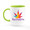 J-CupZ - 11 oz. Ceramic Mugs with green handle and inside.